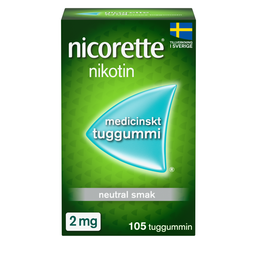 Nicorette, medicinskt tuggummi 2 mg 105 st