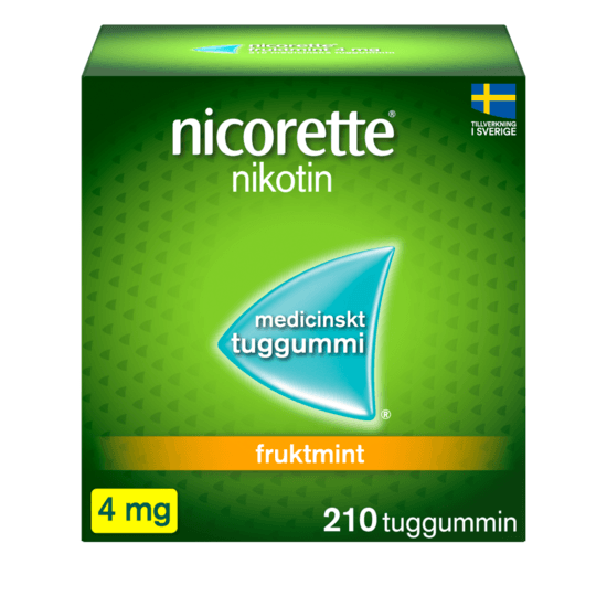 Nicorette Fruktmint, medicinskt tuggummi 4 mg 210 st