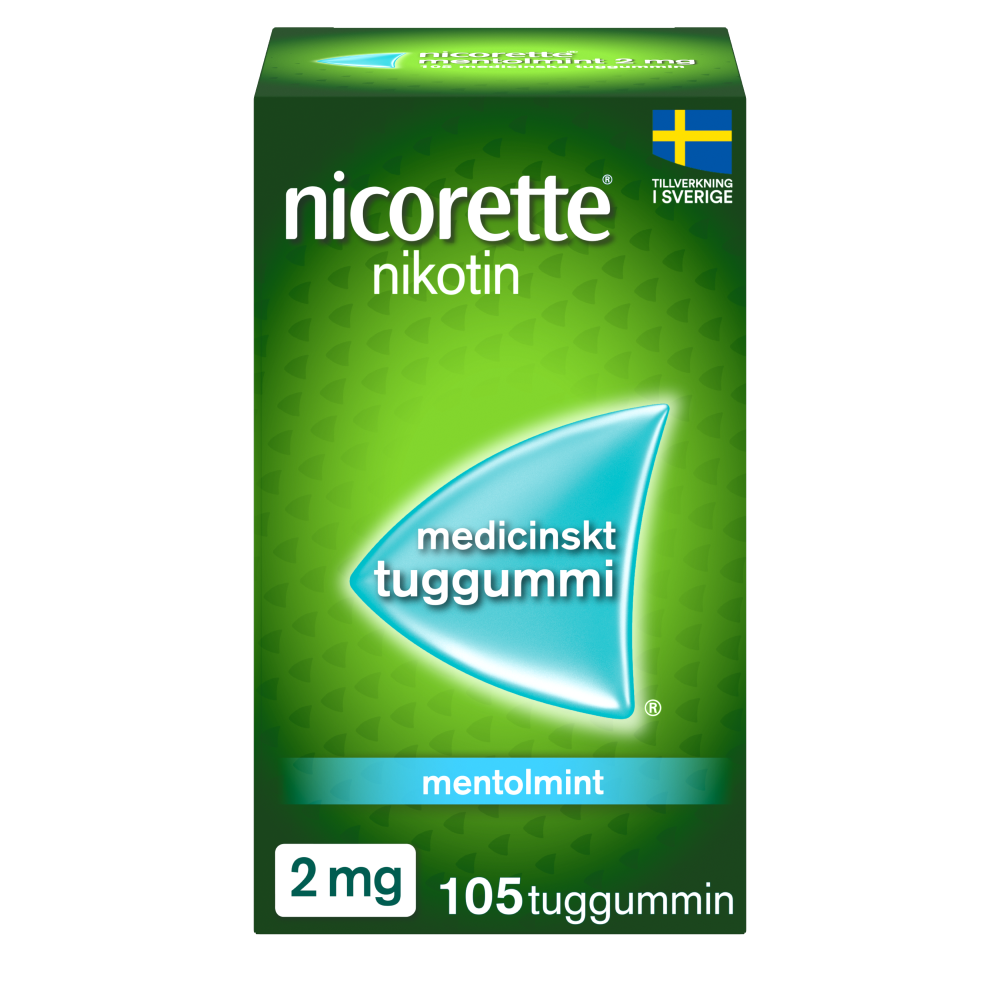 Nicorette Mentolmint, medicinskt tuggummi 2 mg 105 st