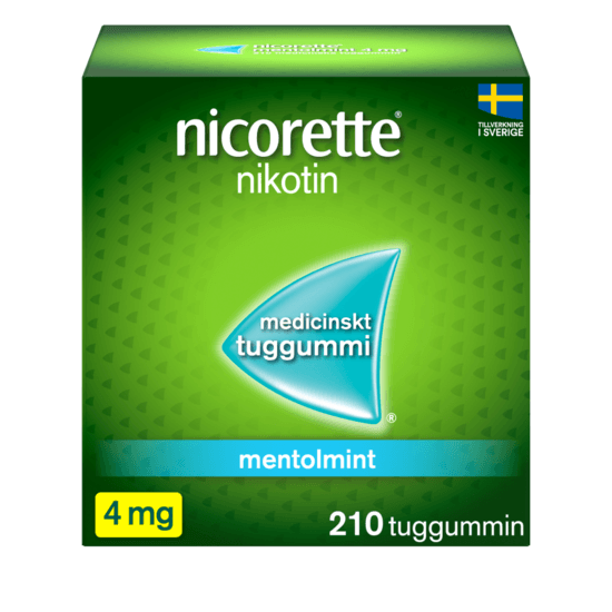 Nicorette Mentolmint, medicinskt tuggummi 4 mg 210 st