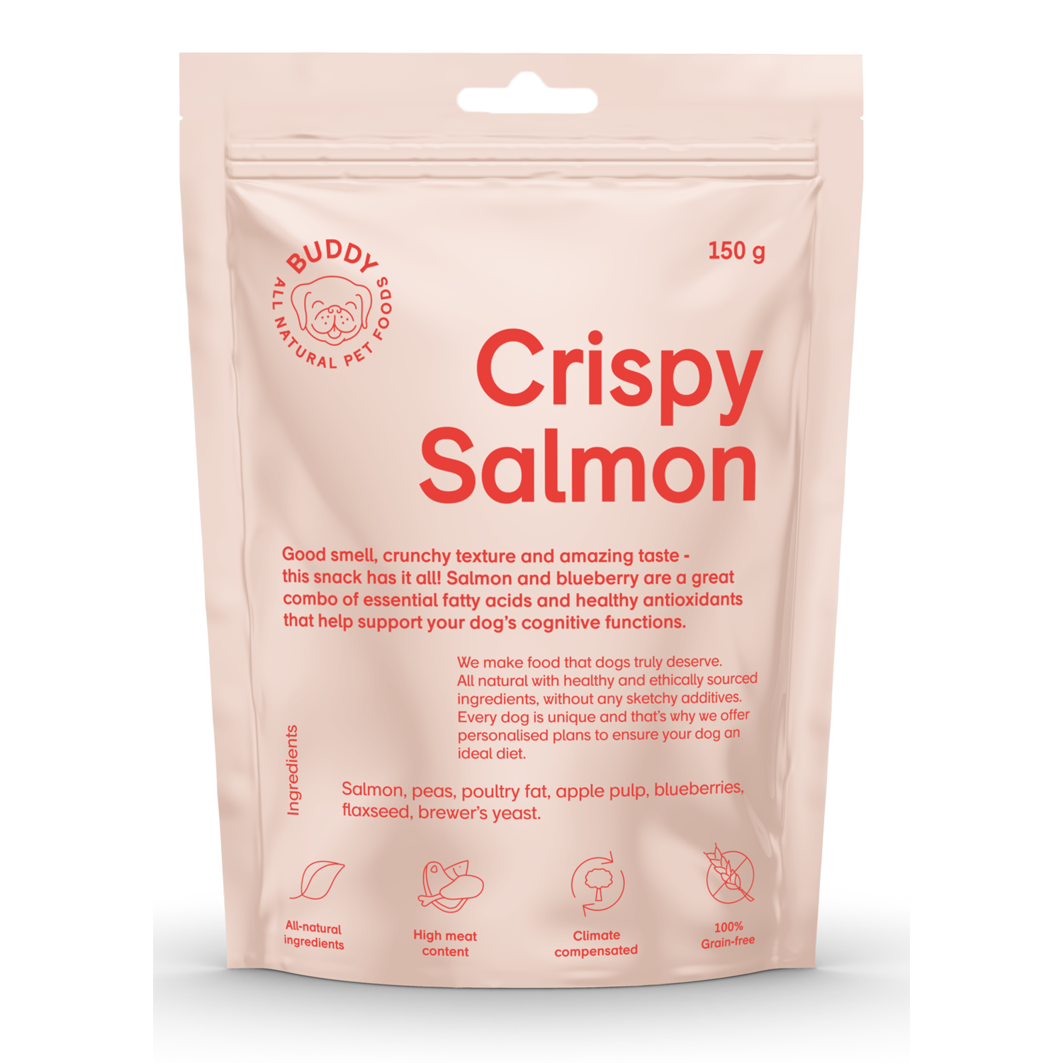 Alternativ bild 1 för Buddy Petfoods Crispy Salmon Hundgodis 150 g