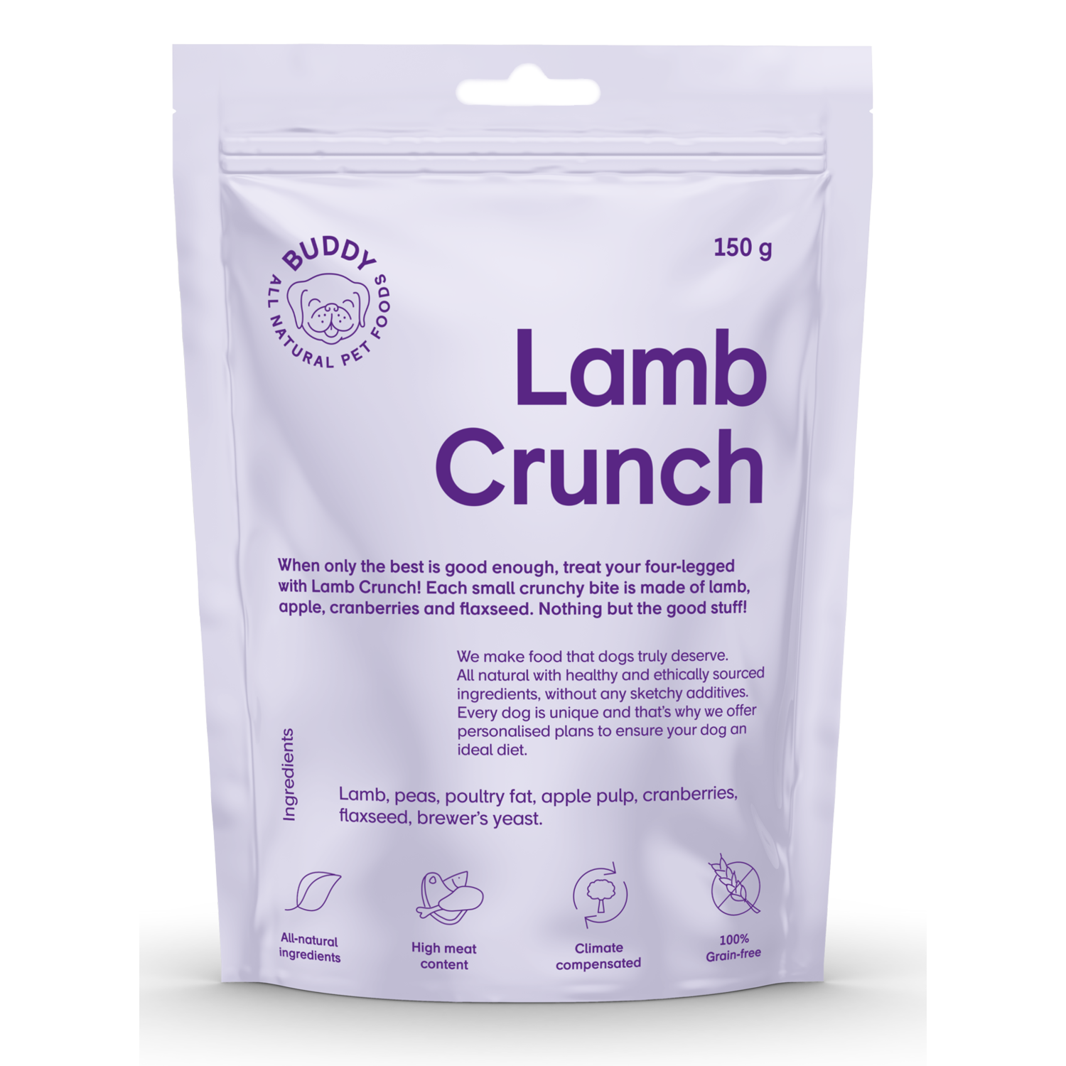 Alternativ bild 1 för Buddy Petfoods Lamb Crunch Dog Hundgodis 150 g