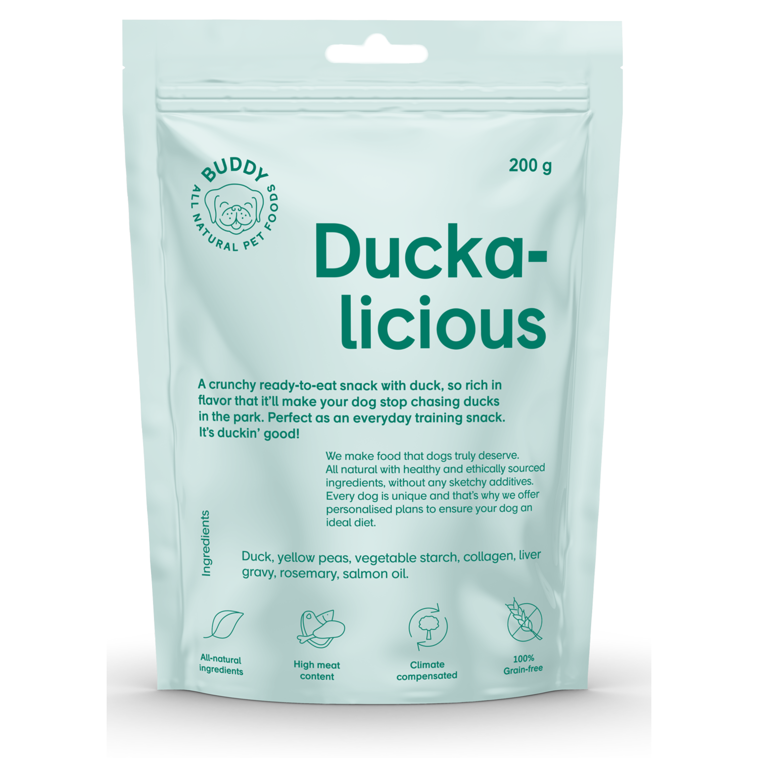 Alternativ bild 1 för Buddy Petfoods Duckalicious Hundgodis 200 g