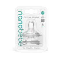 Nanobébé Dinapp 3m+ Medium Flow Anti-kolik 2 st (Till Flexy Silikonflaska)