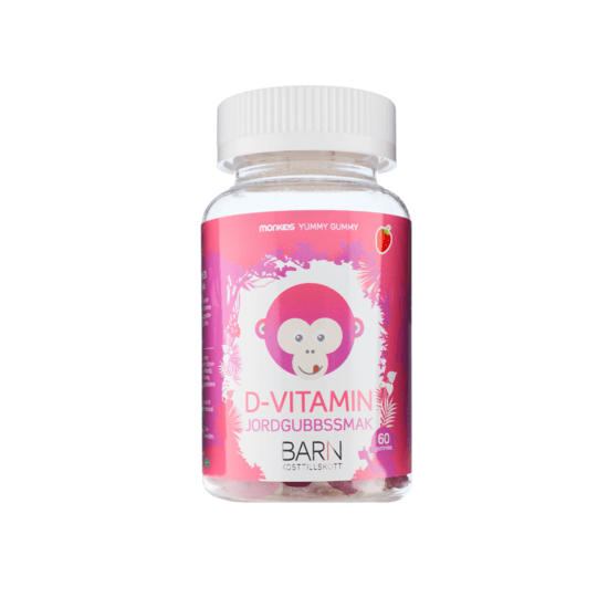 Monkids D-Vitamin Barn Jordgubb 60 tuggtabletter