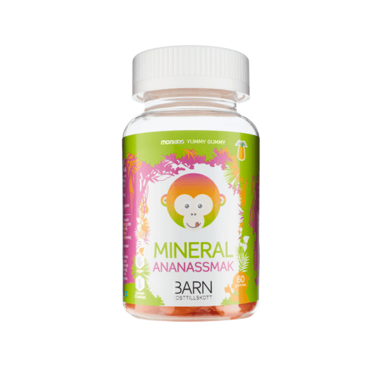 Monkids Mineral Magnesium Barn Ananas 60 tuggtabletter