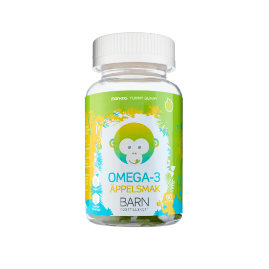 Monkids Omega-3 Barn Äpple 60 tuggtabletter