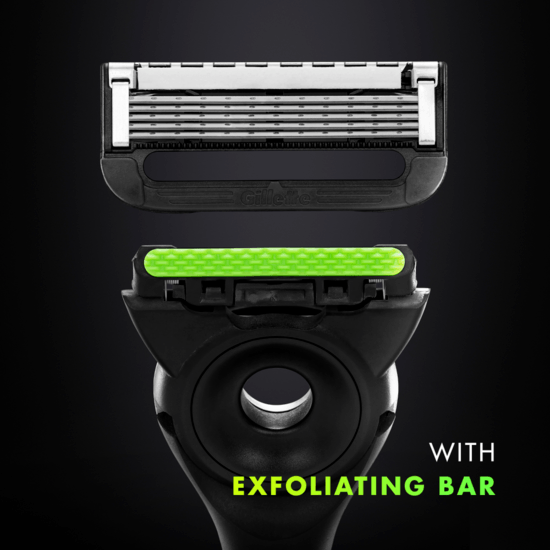Gillette Labs Rakhyvel med Exfoliating Bar, 5 Rakblad