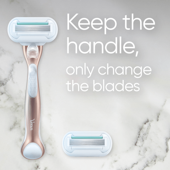 Gillette Venus Deluxe Smooth Sensitive RoseGold Rakhyvel, 3 Rakblad