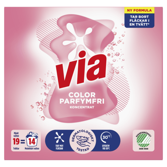 Via Color Parfymfri Tvättmedel 760 g