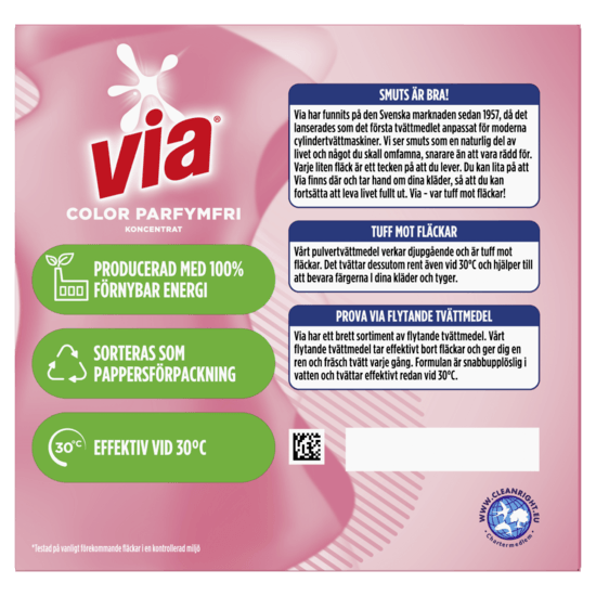 Via Color Parfymfri Tvättmedel 760 g