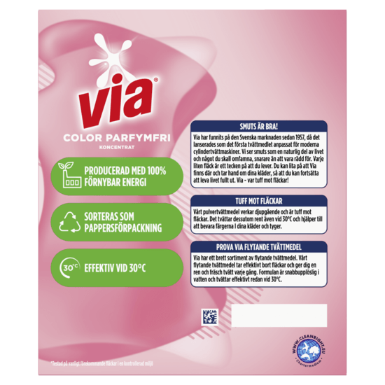 Via Color Parfymfri Tvättmedel 1520 g