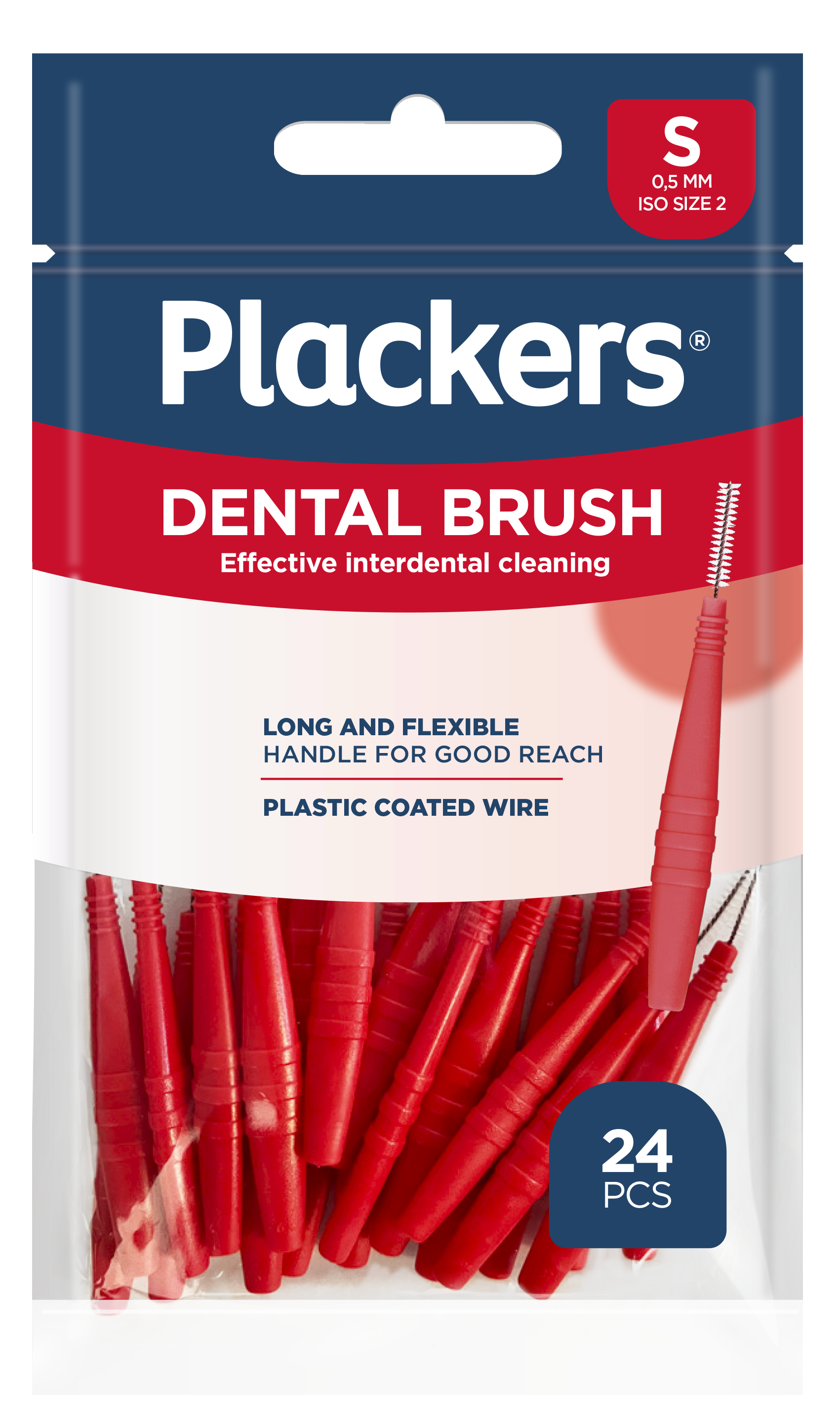 Plackers Dental Brush S 0,5 mm Mellanrumsborstar 24 st