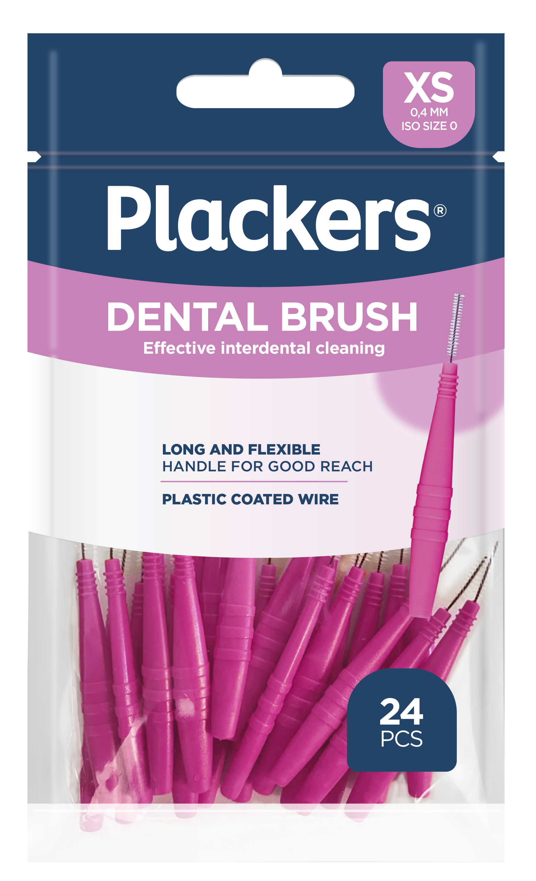 Plackers Dental Brush XS 0,4 mm Mellanrumsborstar 24 st