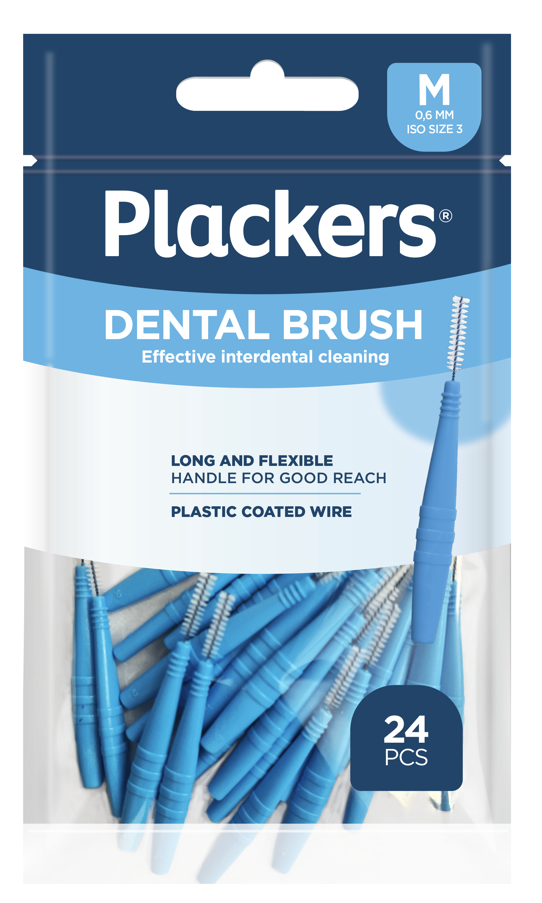 Plackers Dental Brush M 0,6 Mellanrumsborstar 24 st