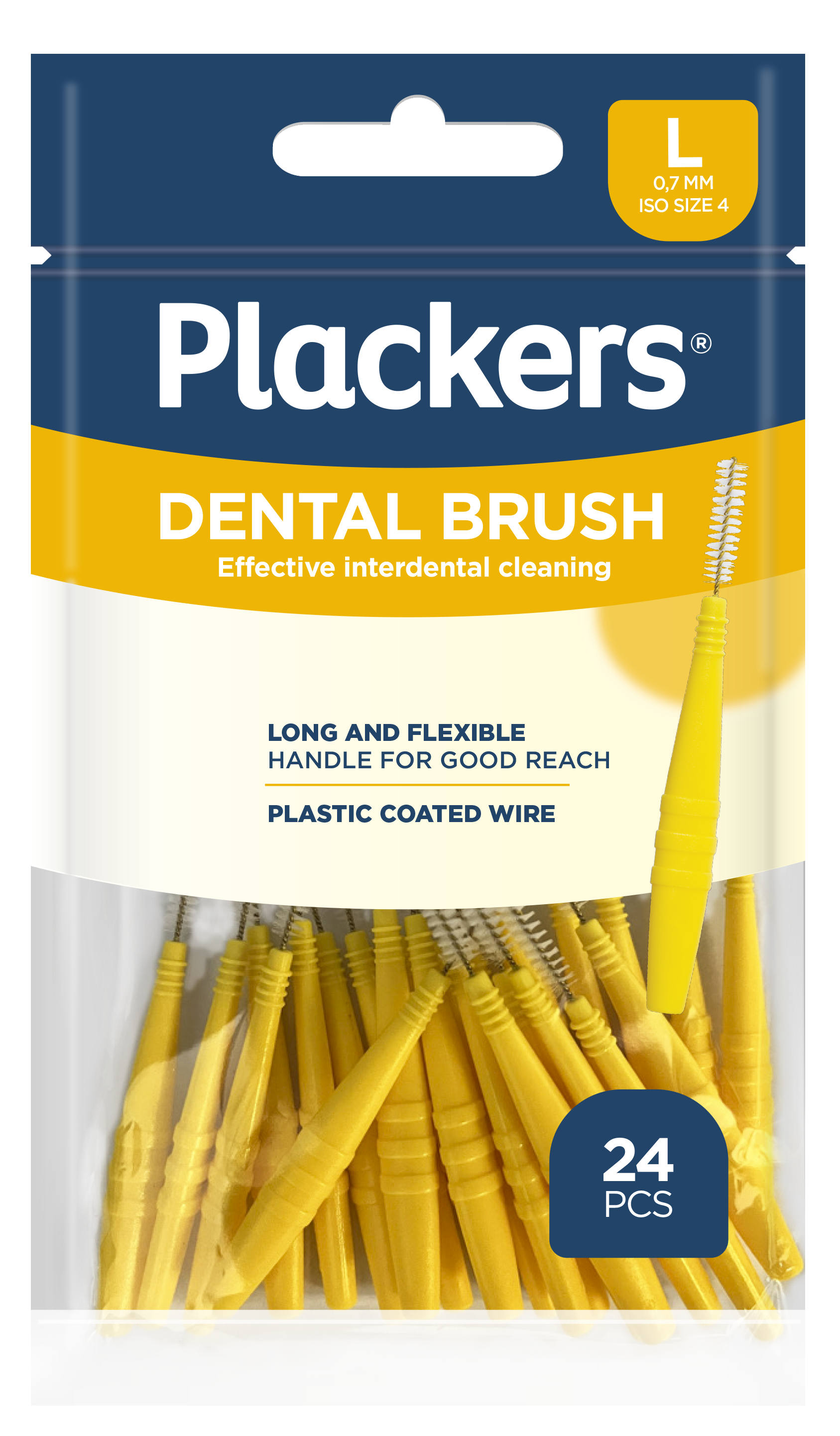 Plackers Dental Brush L 0,7 mm Mellanrumsborstar 24 st