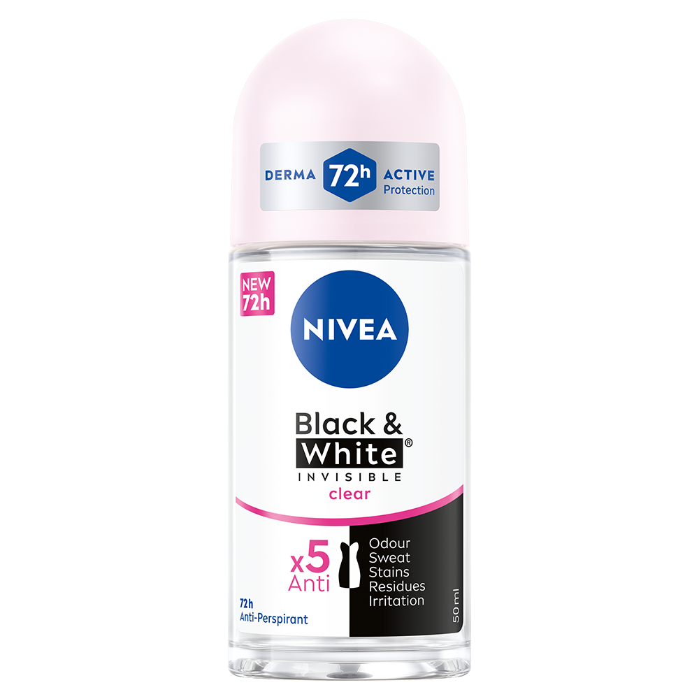 NIVEA Antiperspirant Deo Black & White Invisible Original Roll On 50 ml