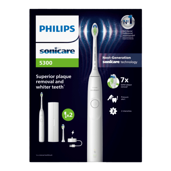 Philips Sonicare Eltandborste 5300 Series Vit med Resefodral
