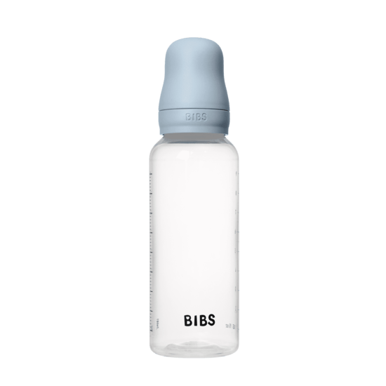 BIBS Baby Bottle Round Latex Medium Flow Baby Blue 270 ml