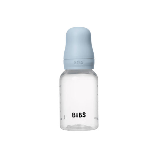 BIBS Baby Bottle Round Latex Slow Flow Baby Blue 150 ml
