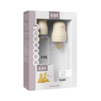 BIBS Grow and Flow Baby Bottle Round Latex Set Ivory 150 ml + 270 ml