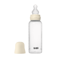 BIBS Baby Bottle Round Silicone Medium Flow Ivory 270 ml