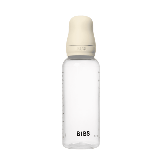 BIBS Baby Bottle Round Silicone Medium Flow Ivory 270 ml