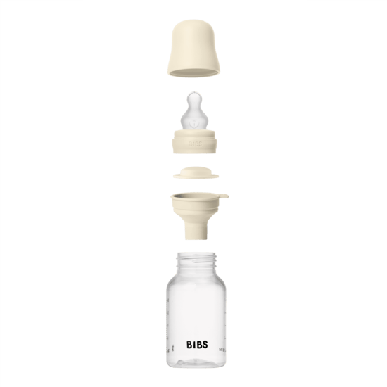 BIBS Baby Bottle Round Silicone Slow Flow Ivory 150 ml
