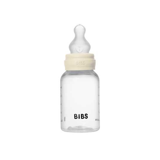BIBS Baby Bottle Round Silicone Slow Flow Ivory 150 ml
