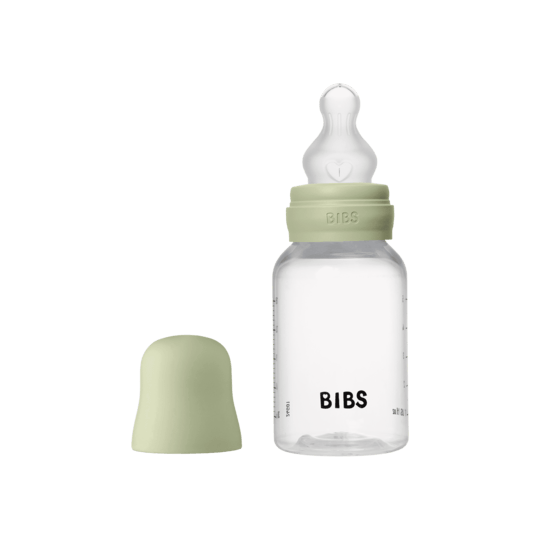 BIBS Baby Bottle Round Silicone Slow Flow Sage 150 ml
