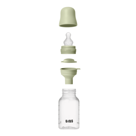 BIBS Baby Bottle Round Silicone Slow Flow Sage 150 ml
