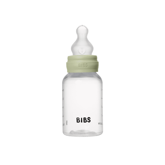 BIBS Baby Bottle Round Silicone Slow Flow Sage 150 ml