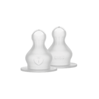BIBS Baby Bottle Nipple Round Silicone Slow Flow 2-pack
