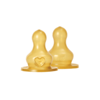 BIBS Baby Bottle Nipple Round Latex Fast Flow 2-pack