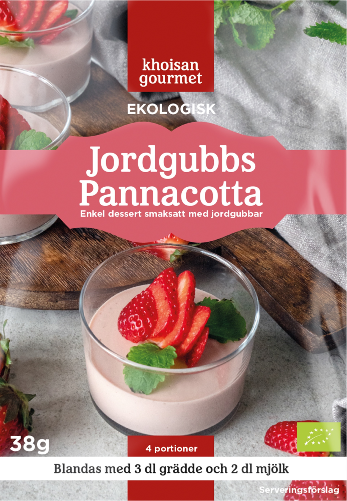 Khoisan Gourmet Pannacotta Jordgubb EKO 38 g