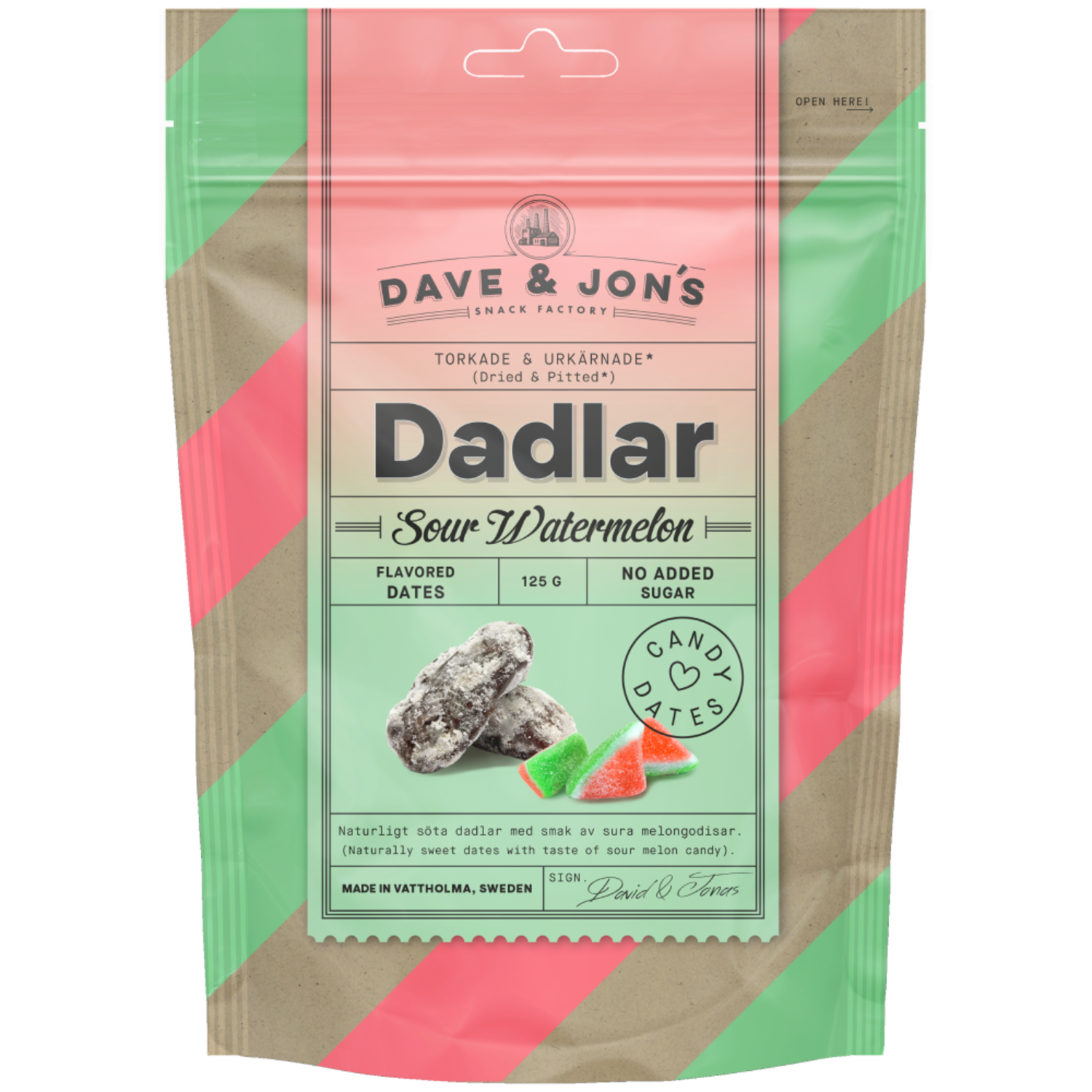 Alternativ bild 1 för Dave & Jon's 3 x Dadlar Sour Watermelon