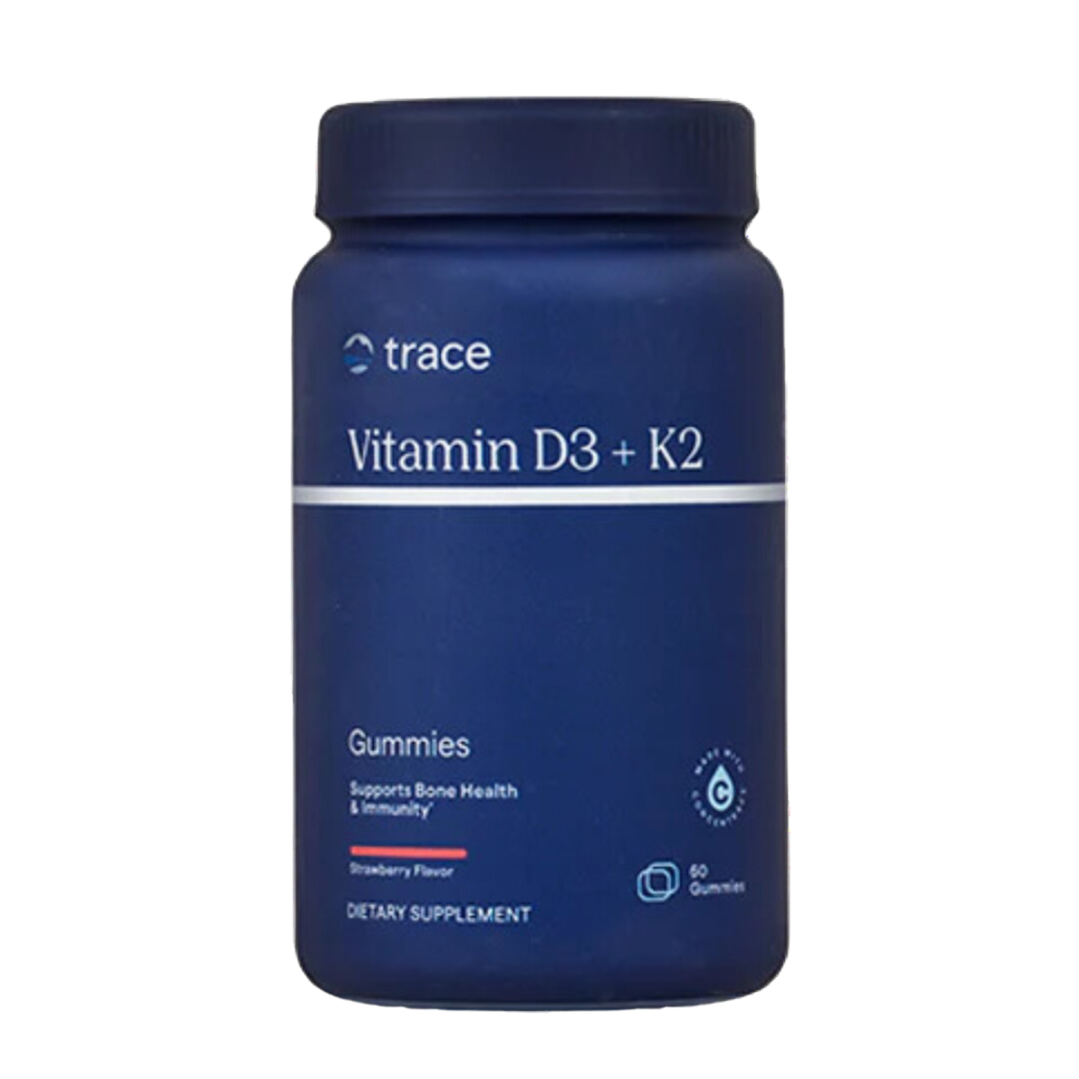 Trace Minerals Vitamin D3 + K2 Strawberry 60 gummies