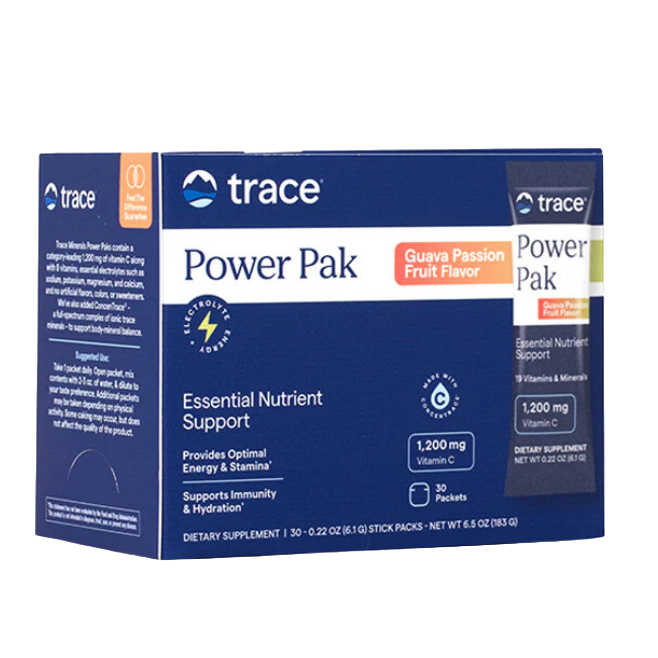 Trace Minerals Electrolyte Stamina Power Pak NON-GMO Guava/Passion 30 dospåsar