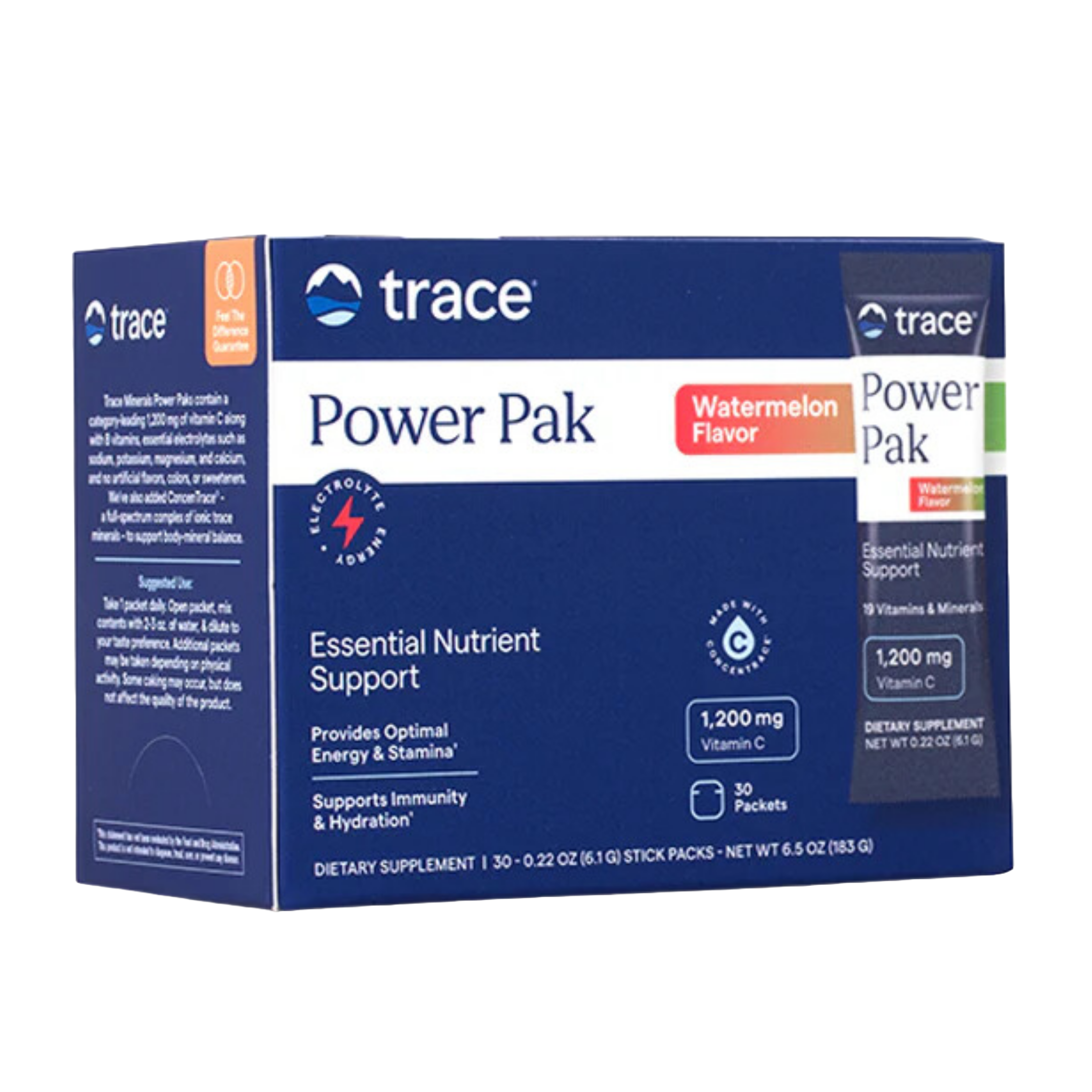 Trace Minerals Electrolyte Stamina Power Pak NON-GMO Watermelon 30 dospåsar