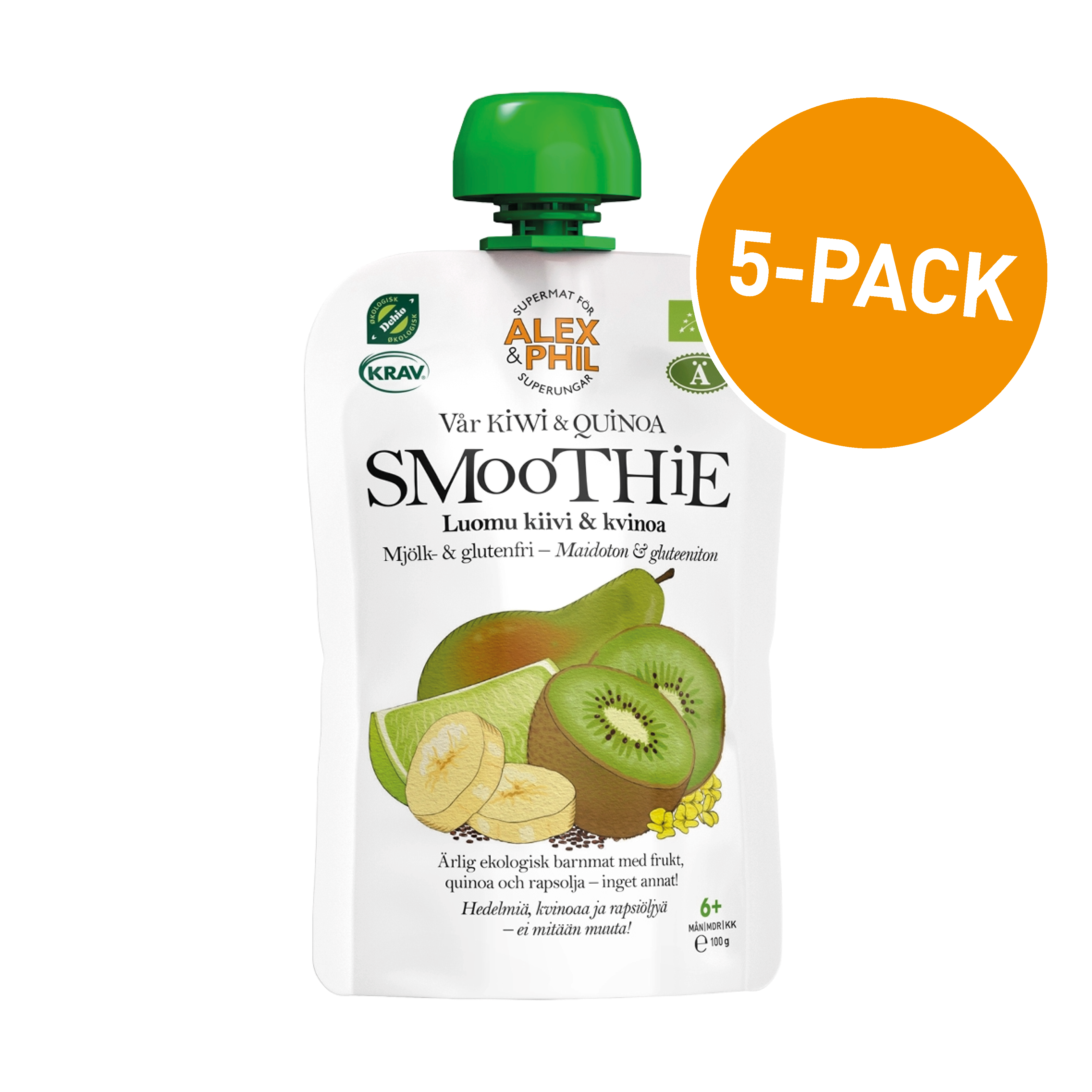 Alex&Phil Kiwi & quinoasmoothie 5 x 100 g