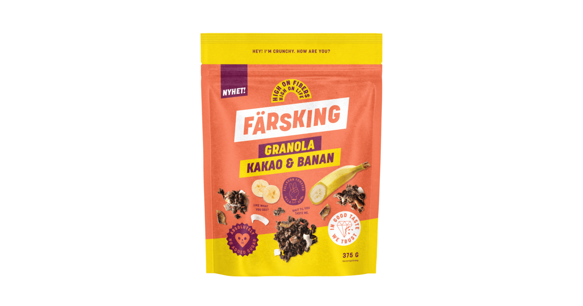 Köp Färsking Granola Kakao & Banan 350 g | MEDS Apotek