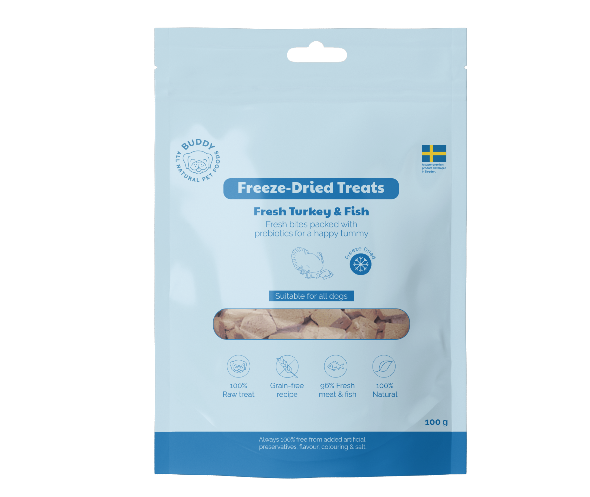 Buddy Freeze-Dried Treats Raw Turkey & Fish 100 g
