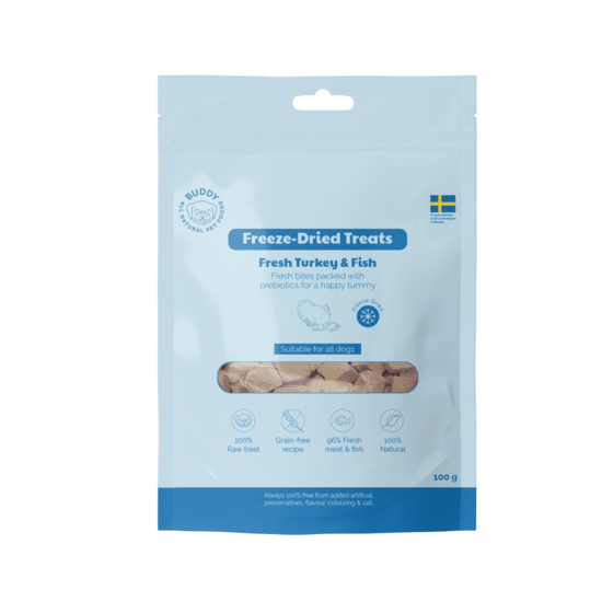 Buddy Freeze-Dried Treats Raw Turkey & Fish 100 g