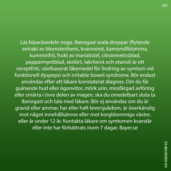 Iberogast, Orala droppar, lösning 50 ml
