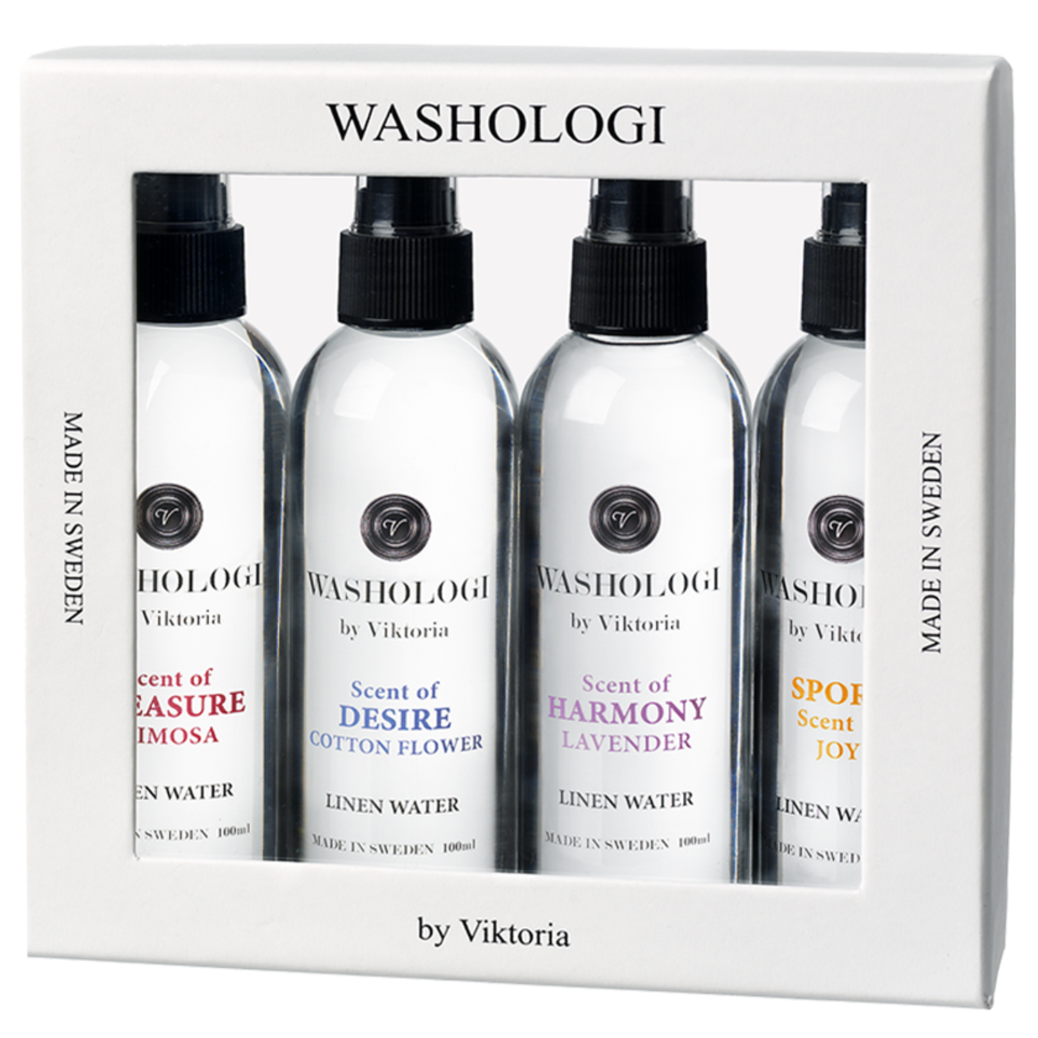 Alternativ bild 1 för WASHOLOGI Linnevatten Presentask 4 x 100ml