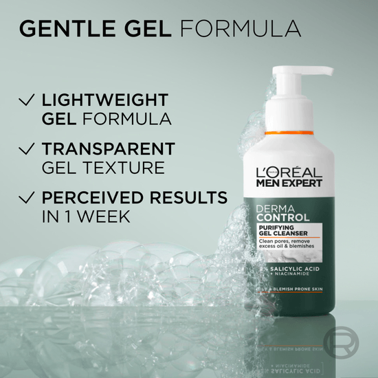L'Oréal Paris Men Expert Derma Control Rengöringsgel för ansiktet 260 ml