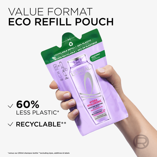 L'Oréal Paris Elvital Hyaluron Plump Shampoo Refill för fuktfattigt hår 250 ml