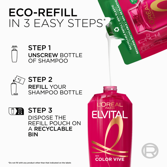 L'Oréal Paris Elvital Color Vive Shampoo Refill för färgat hår 500 ml