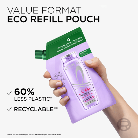 L'Oréal Paris Elvital Hyaluron Plump Shampoo Refill för fuktfattigt hår 500 ml