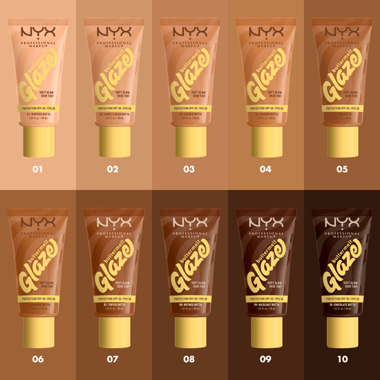 NYX Professional Makeup Buttermelt Glaze Skin Tint SPF30 Foundation 10 Chocolate Butta 30 ml
